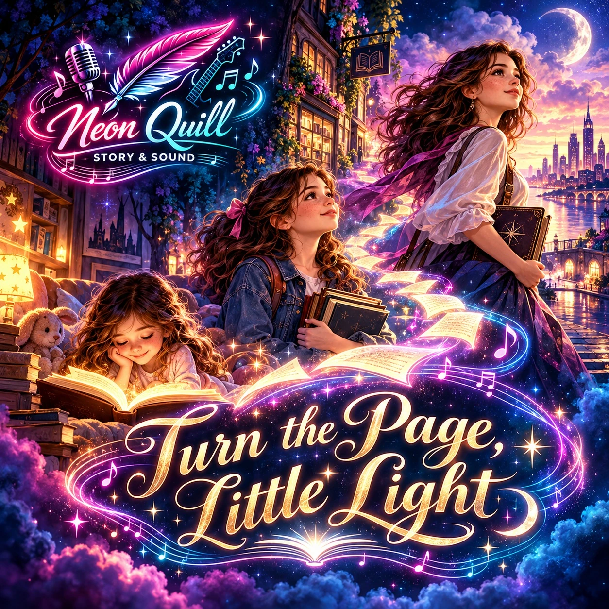 Turn the Page, Little Light Neon Quill music album cover